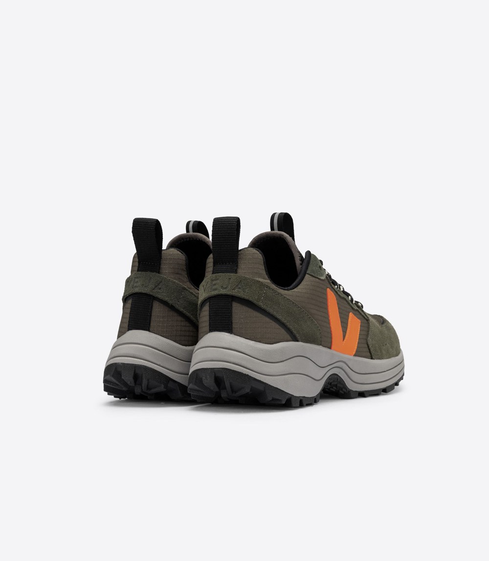 Veja Trainers Mens Olive/Orange - Venturi Ripstop - YFKJ-59138